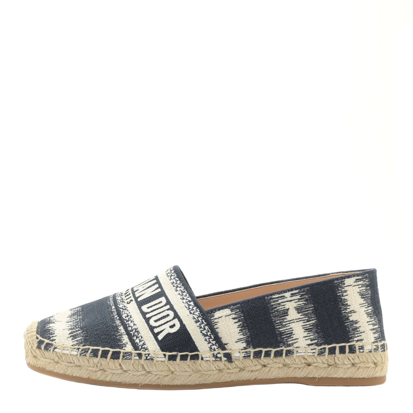 Cotton D-Stripes Embroidered Granville 15mm Espadrilles 37 Deep Blue