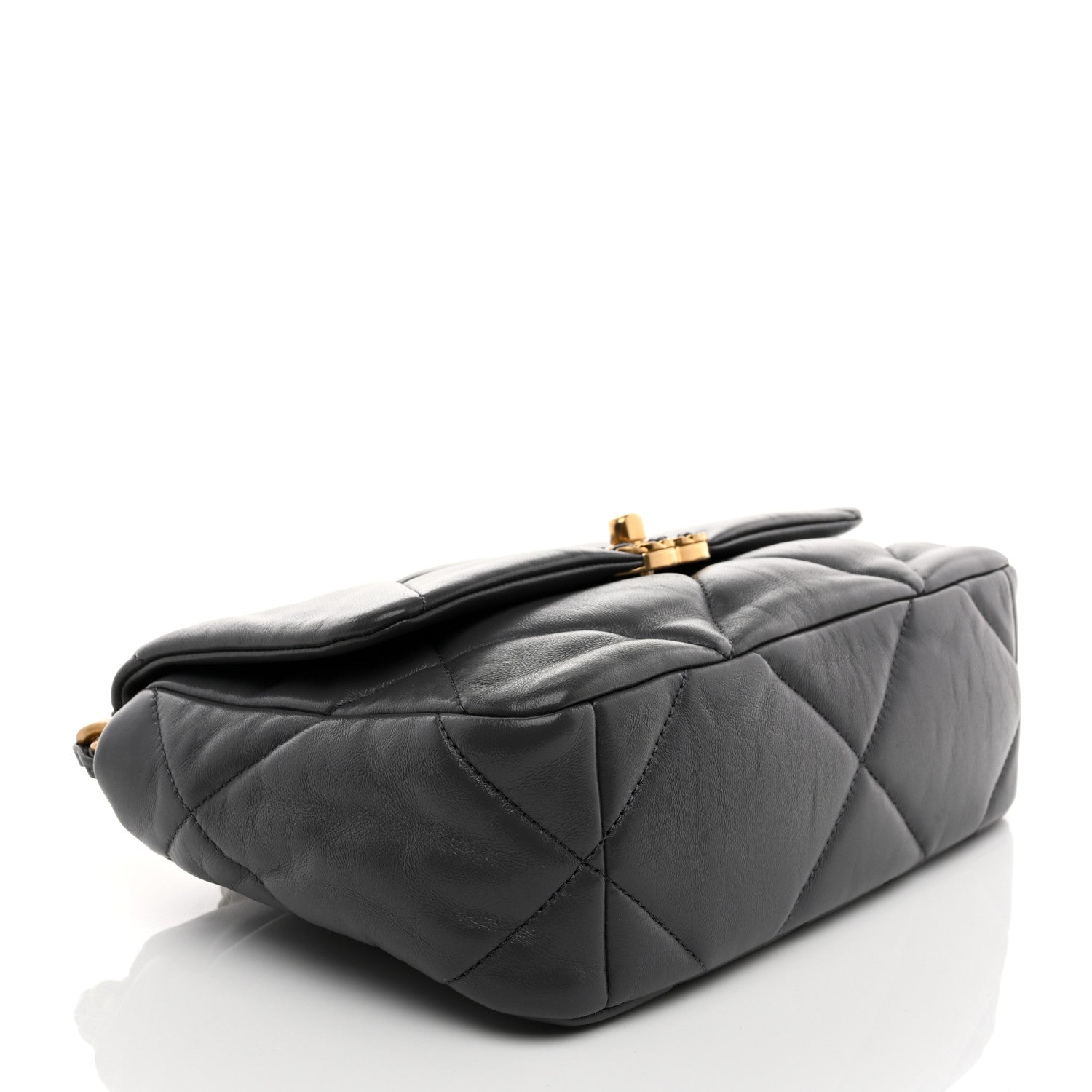 Chanel Lambskin Quilted Medium Chanel 19 Flap Dark Grey 4 of 10