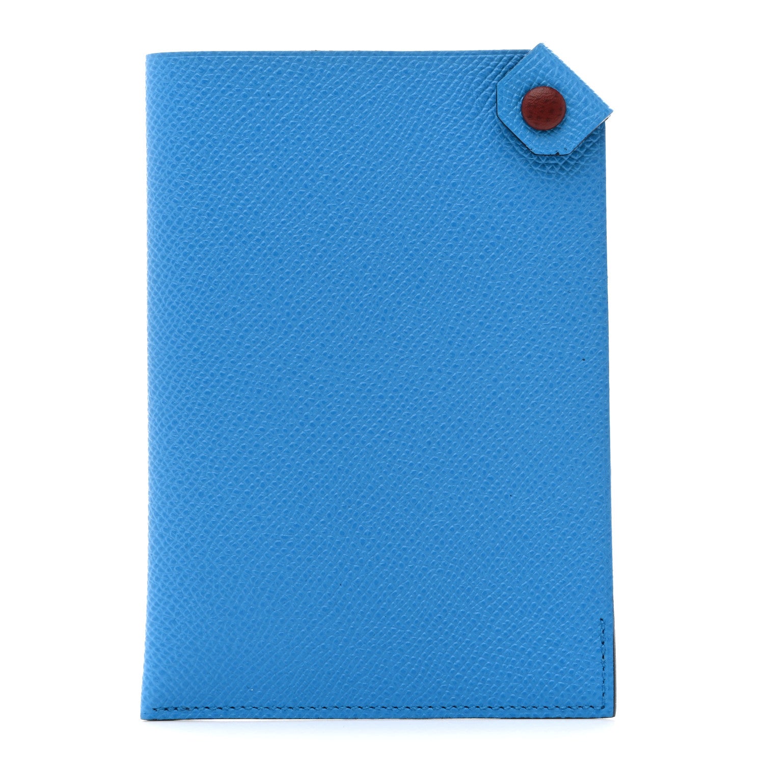 Hermes Epsom Tarmac Dot PM Passport Holder Bleu Zanzibar Rouge H 1 of 10