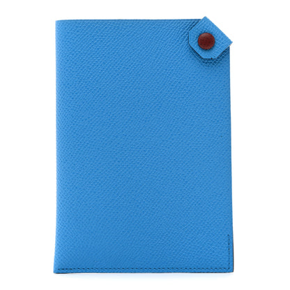 Hermes Epsom Tarmac Dot PM Passport Holder Bleu Zanzibar Rouge H 1 of 10