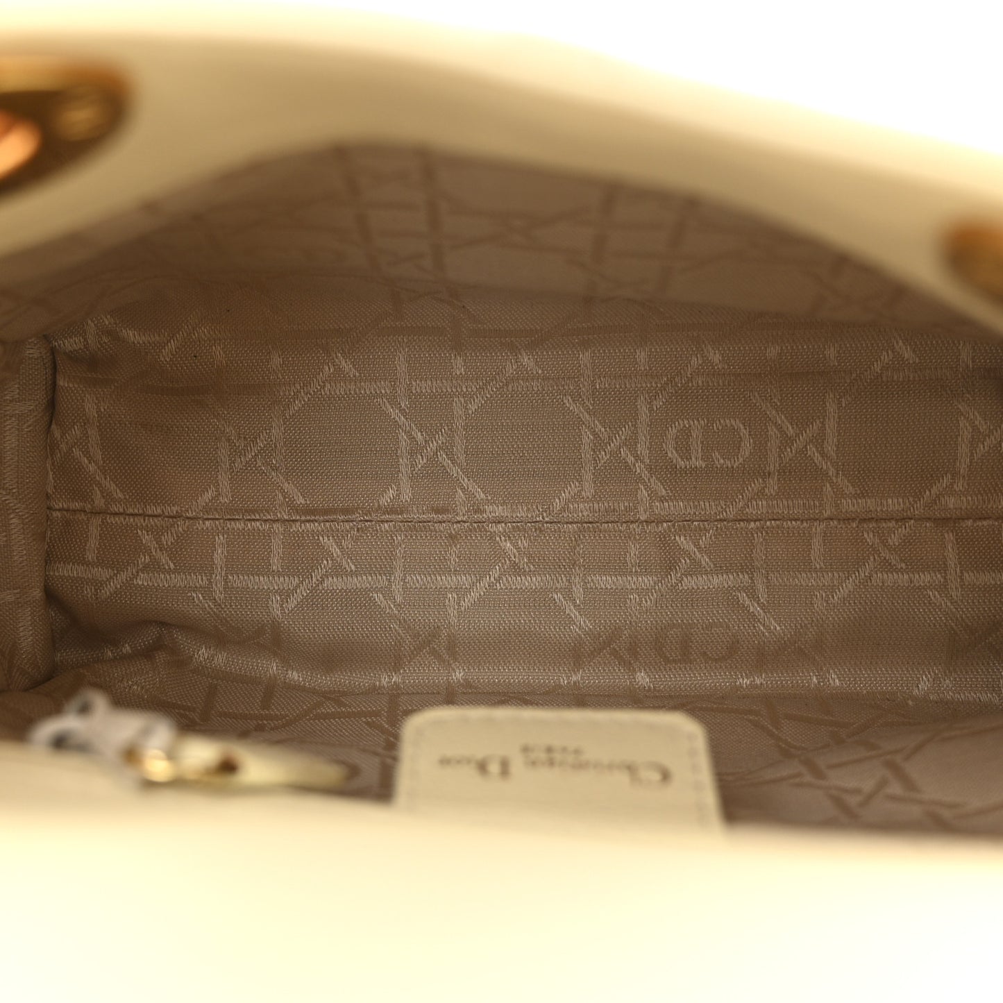 Lambskin Cannage Mini Lady Dior White