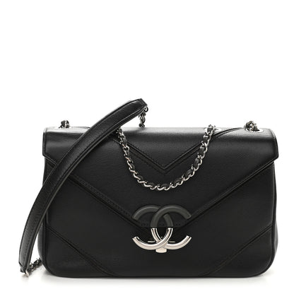 Chanel Caviar Macro Chevron Single Flap Black 1 of 9