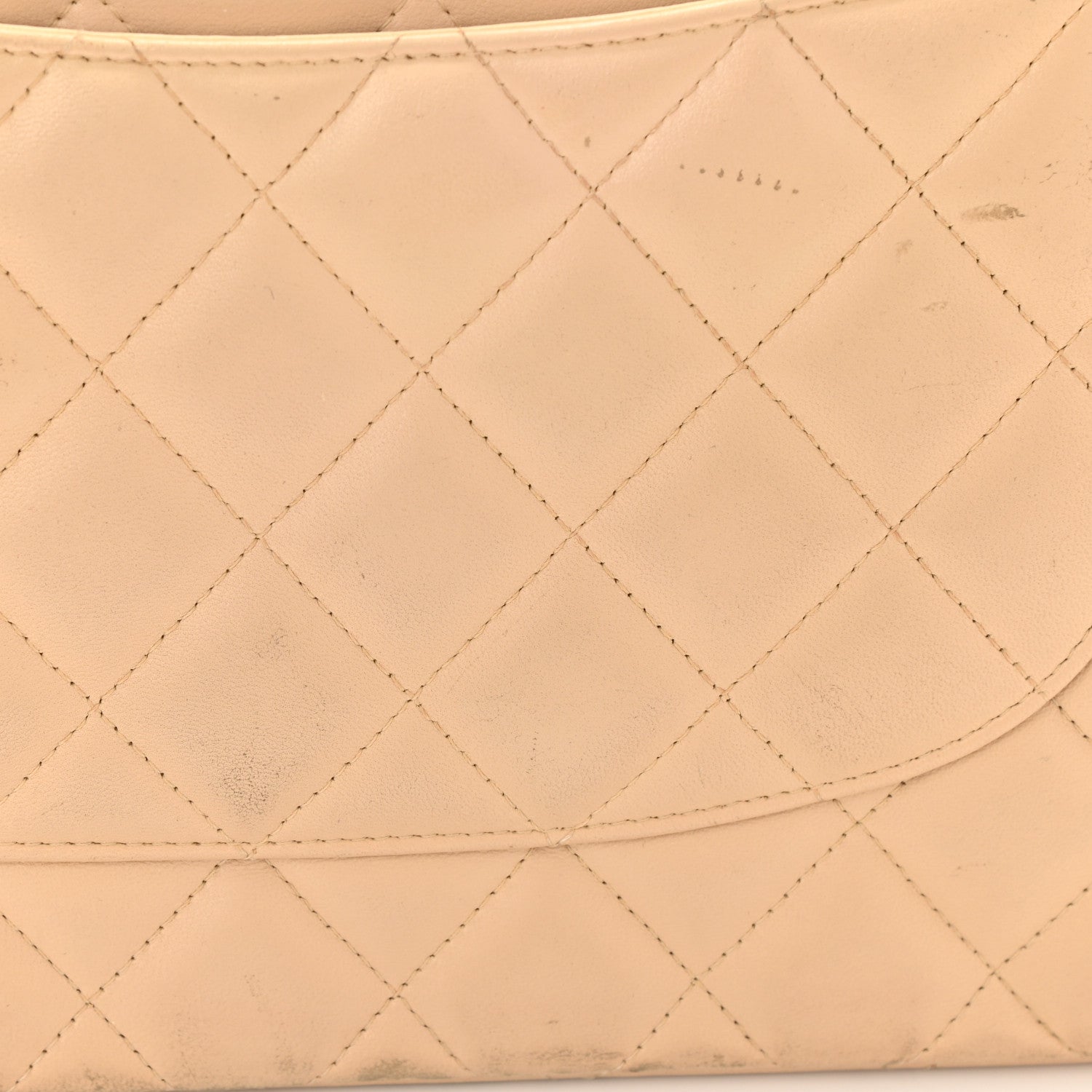 Chanel Lambskin Quilted Jumbo Double Flap Beige 13 of 19