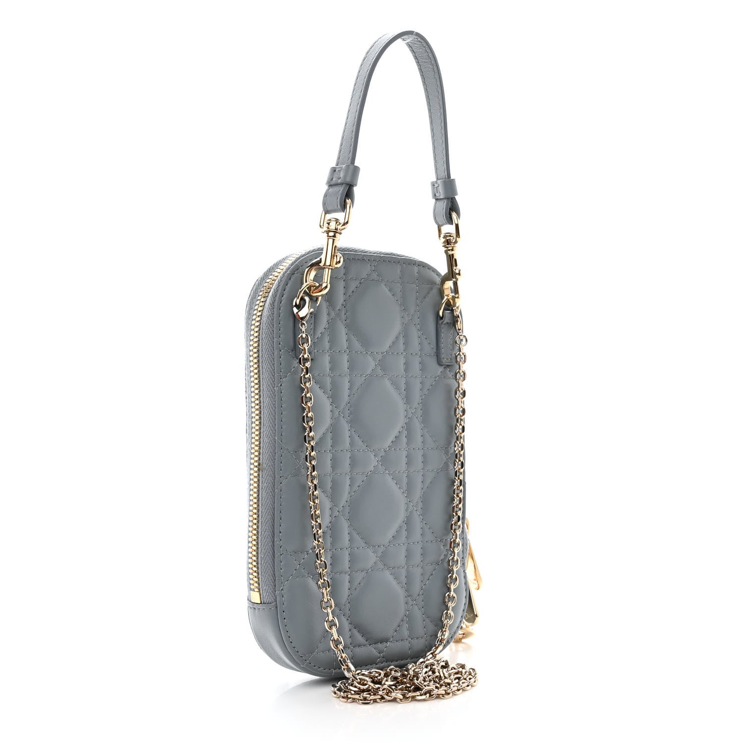 Christian Dior Lambskin Cannage Lady Dior Phone Holder Cloud Blue 3 of 10