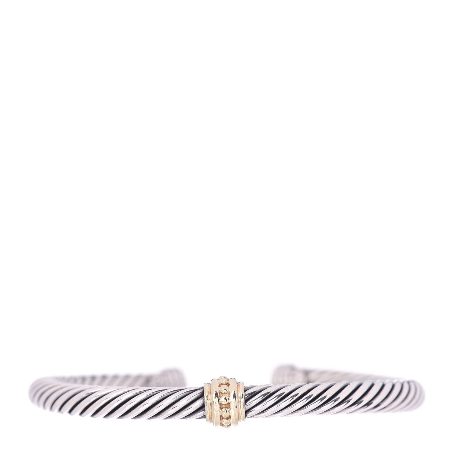 Sterling Silver 14K Yellow Gold 5mm Station Cable Bracelet