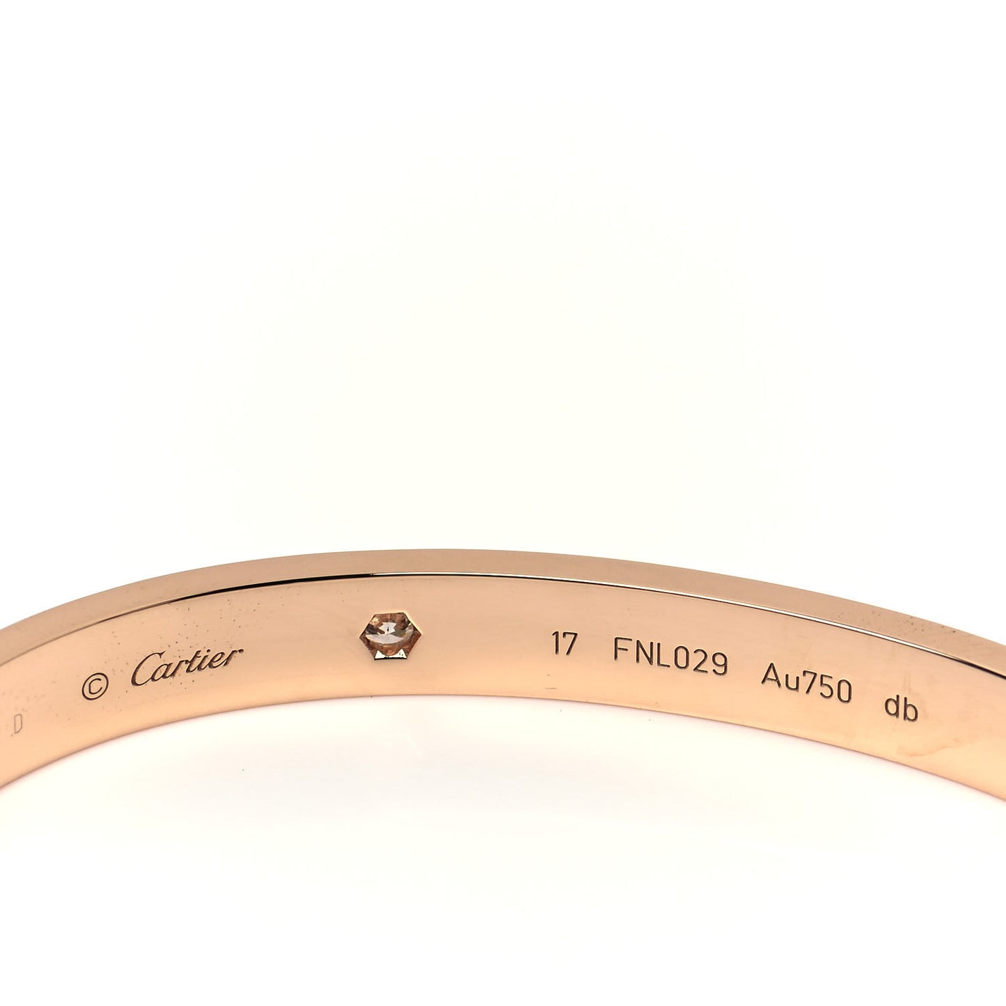 18K Pink Gold 4 Diamond LOVE Bracelet 17