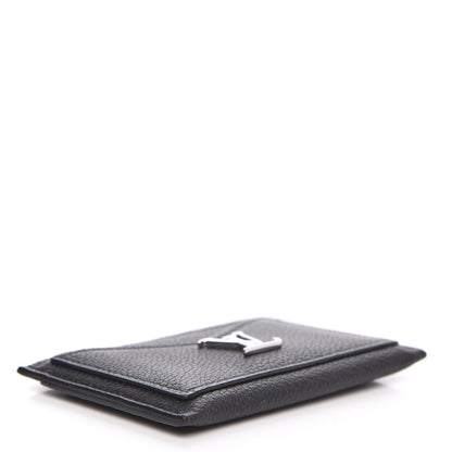Louis Vuitton Calfskin Lockme Card Holder Black 4 of 7