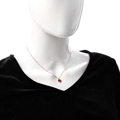 Van Cleef & Arpels 18K Rose Gold Carnelian Sweet Alhambra Pendant Necklace 2 of 7