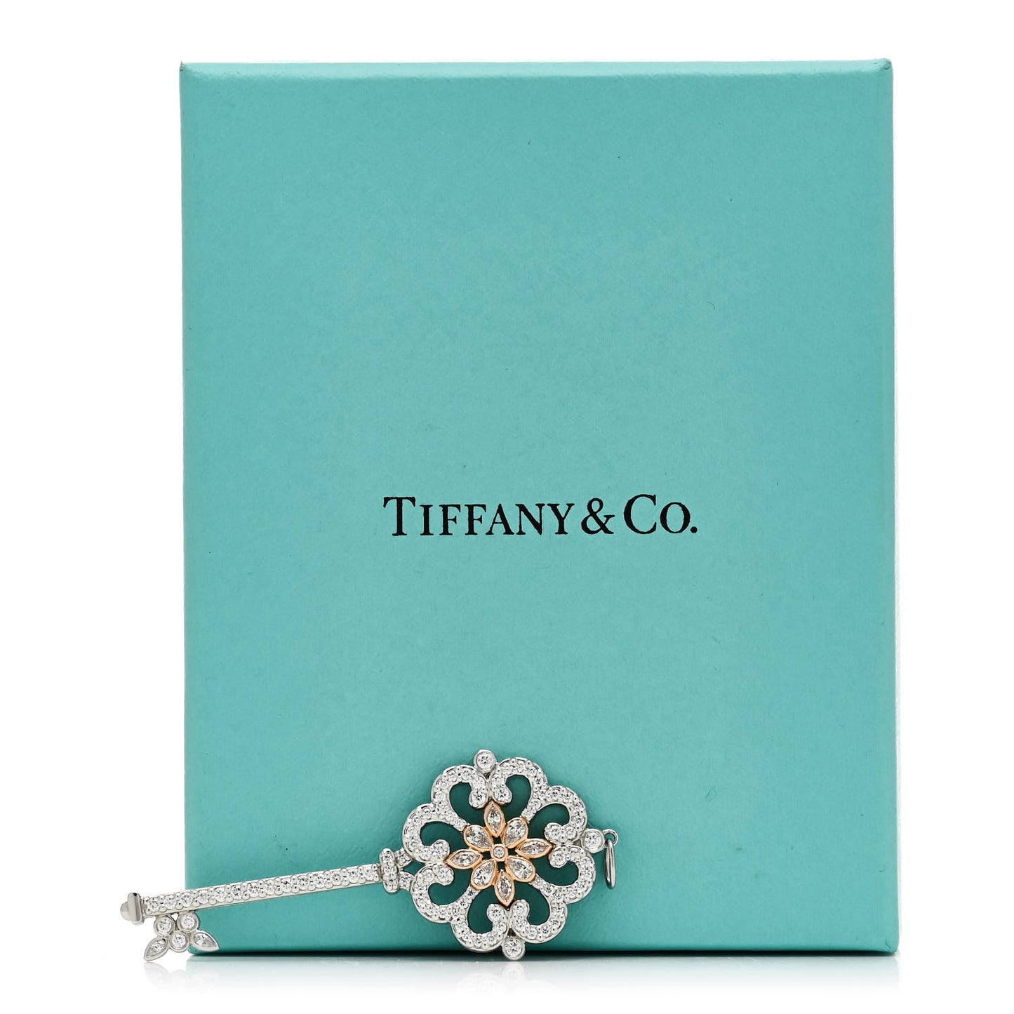 Platinum 18K Yellow Gold Diamond Enchant Primrose Key Pendant