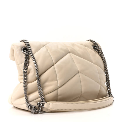 Saint Laurent Lambskin Quilted Small Loulou Puffer Monogram Chain Satchel Crema Soft 3 of 10