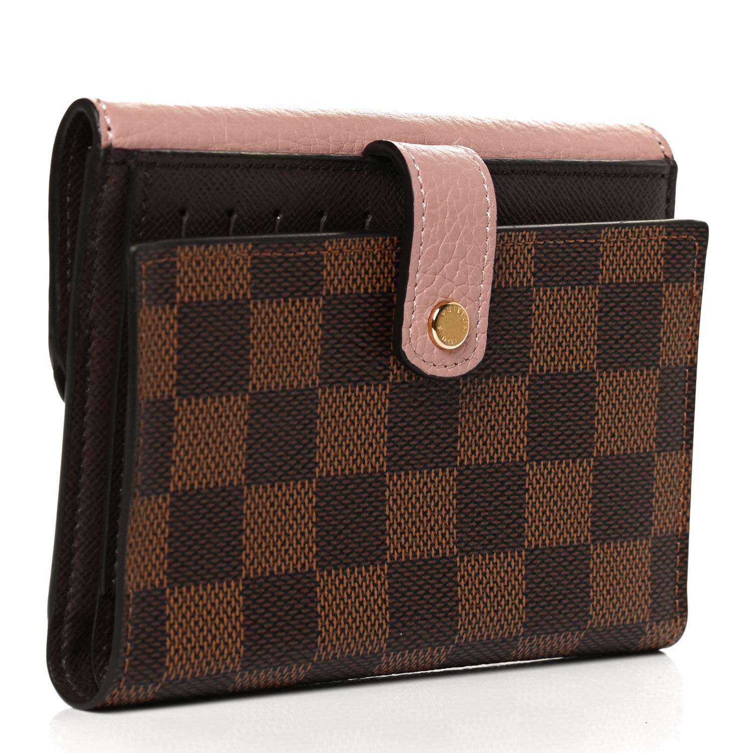 Louis Vuitton Damier Ebene Normandy Compact Wallet Rose Ballerine 3 of 10