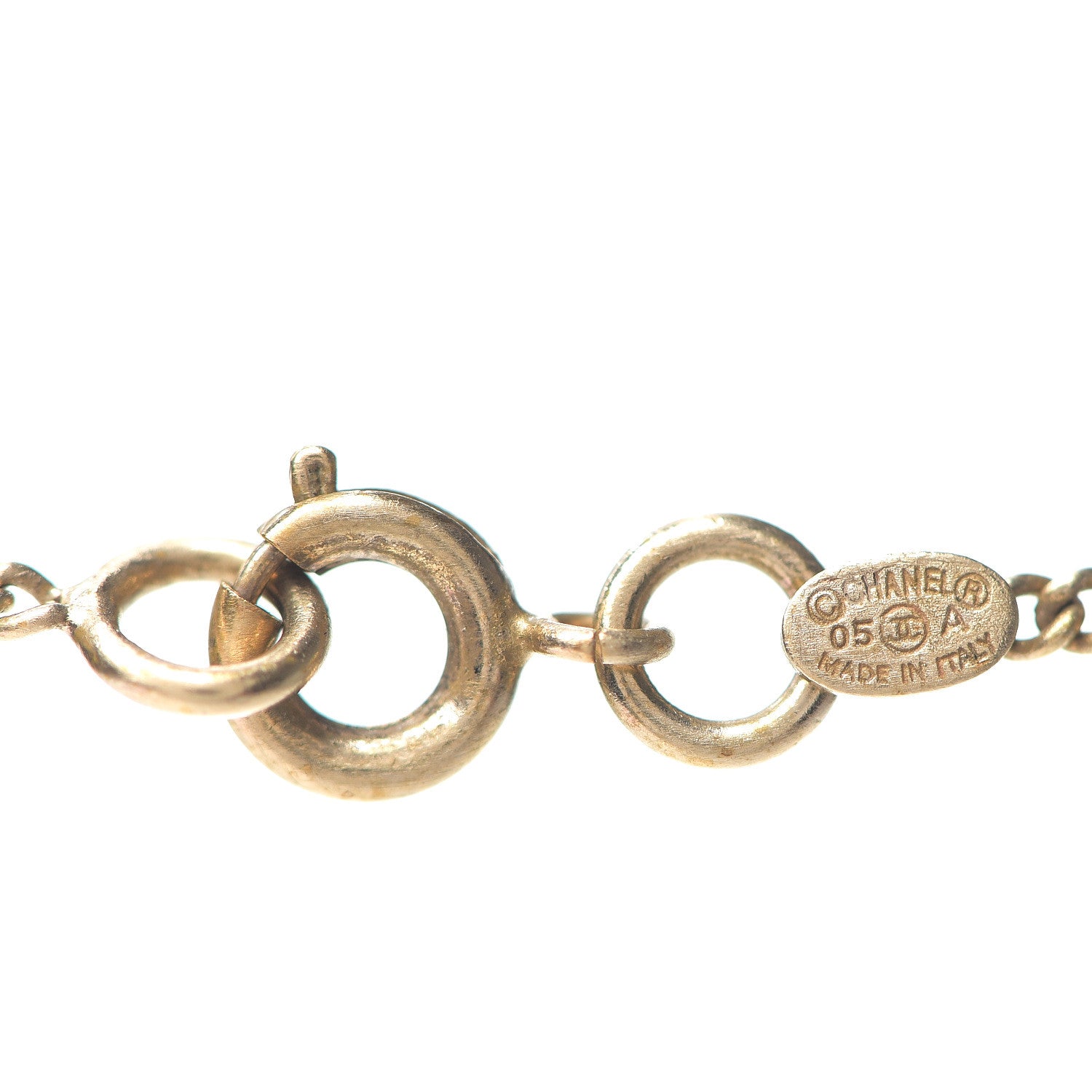 Chanel Crystal Pearl Snowflake CC Pendant Necklace Gold 4 of 4