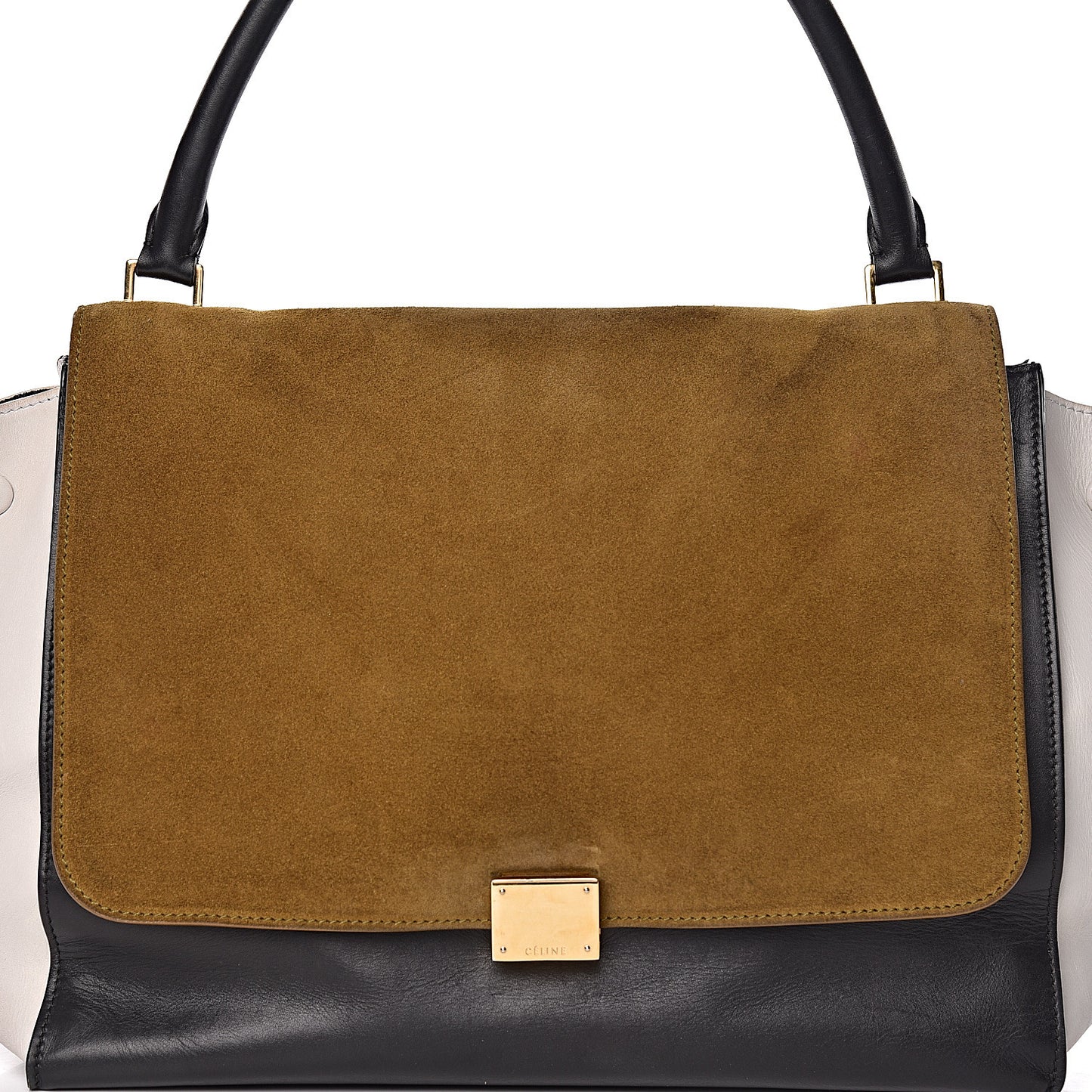 Smooth Calfskin Suede Large Tri-Color Trapeze