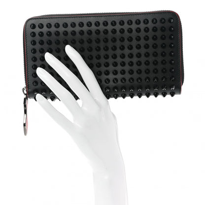 Christian Louboutin Calfskin Panettone Spiked Zip Around Wallet Black 2 of 7