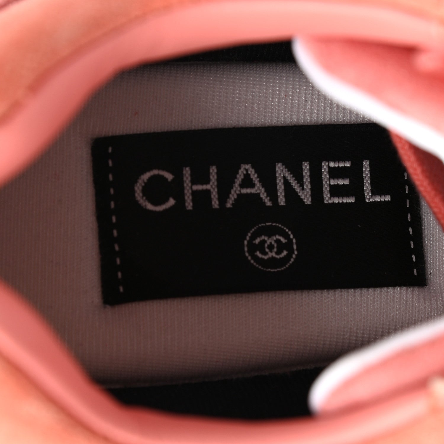 Chanel Nylon Lambskin Suede Calfskin CC Sneakers 38 Coral 7 of 8