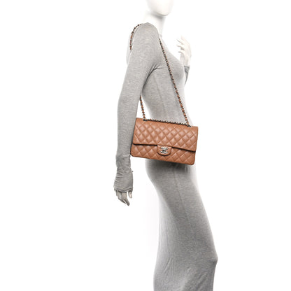 Chanel Caviar Quilted Medium Double Flap Light Brown 2 of 11