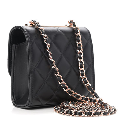 Chanel Lambskin Quilted Mini Trendy CC Clutch With Chain Black 3 of 12