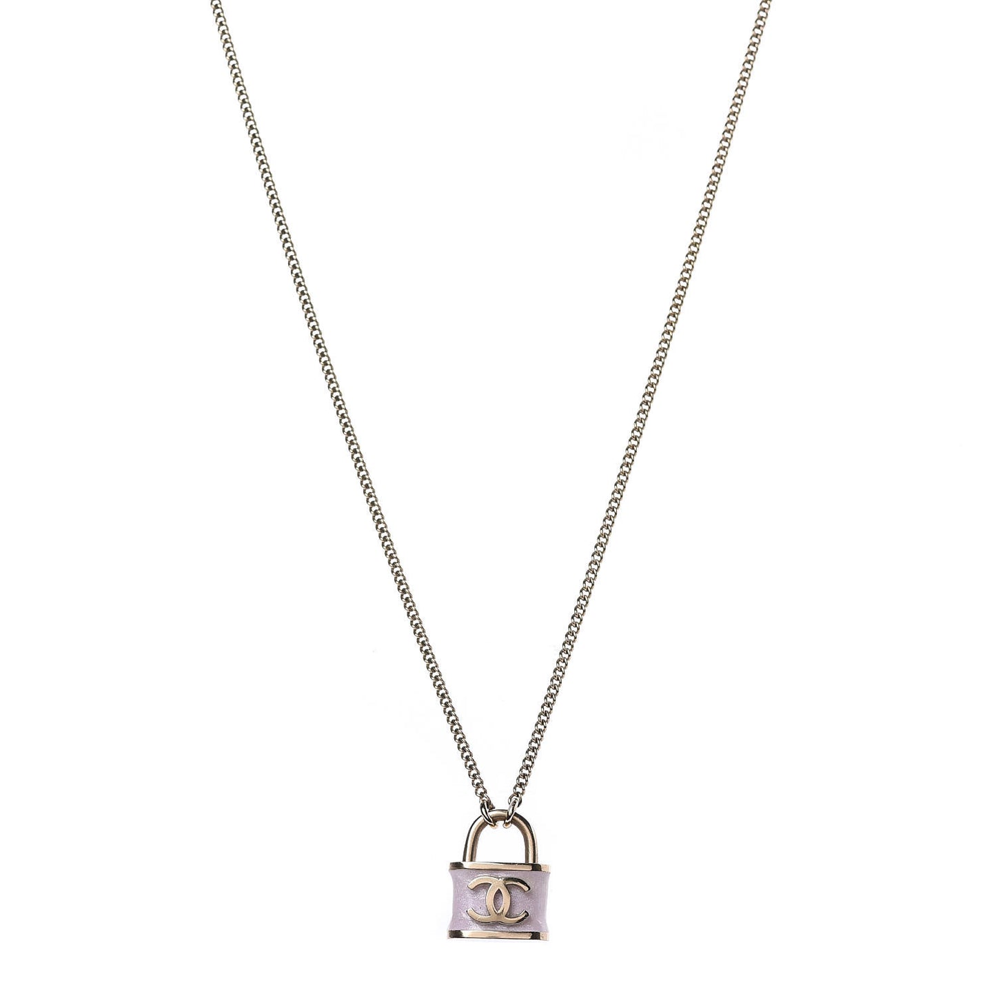 Resin Lock Necklace Pink