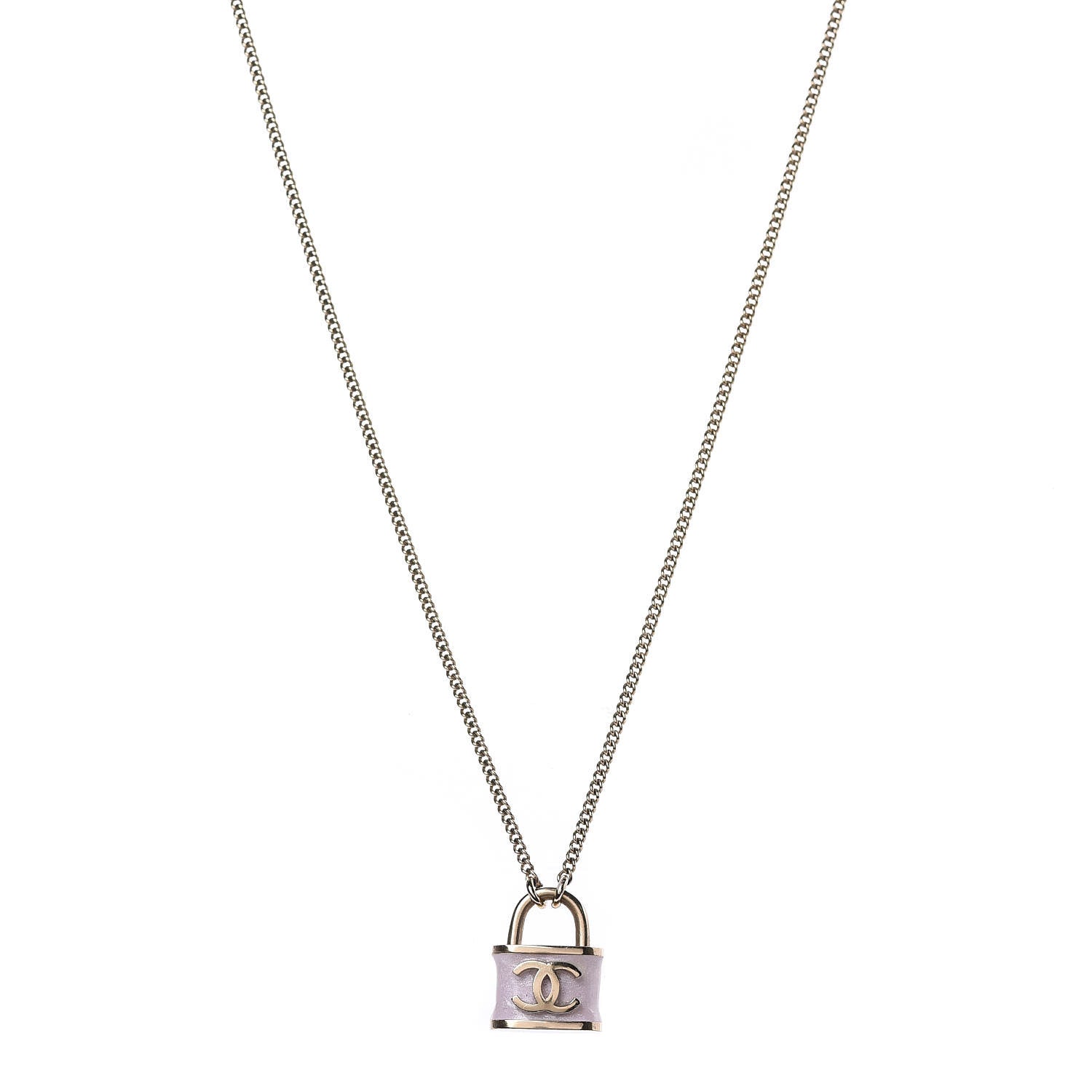 Chanel Resin Lock Necklace Pink 1 of 6
