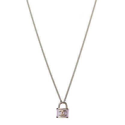 Chanel Resin Lock Necklace Pink 1 of 6