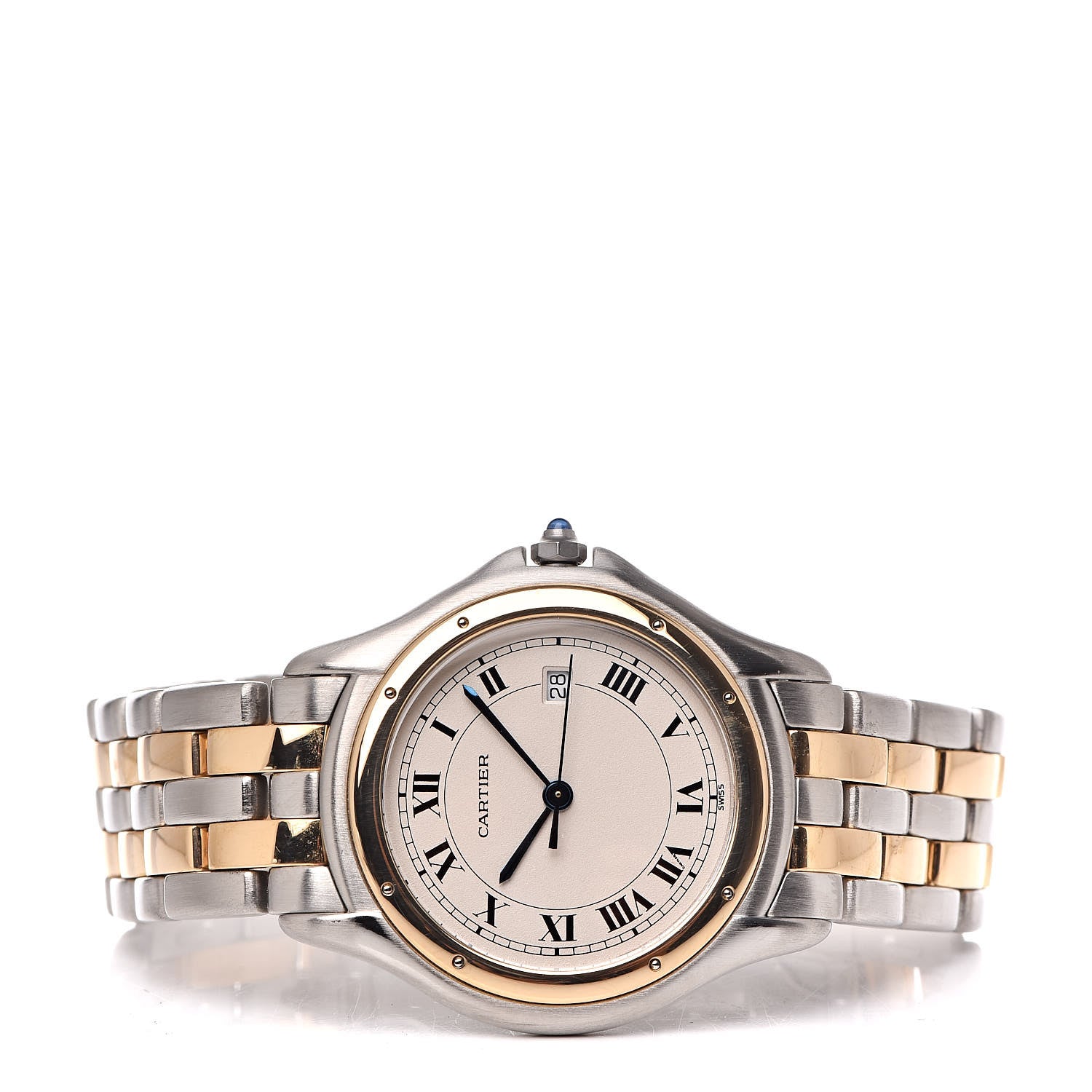 Cartier Stainless Steel 18K Yellow Gold 33mm Cougar Quartz Watch 3 of 6