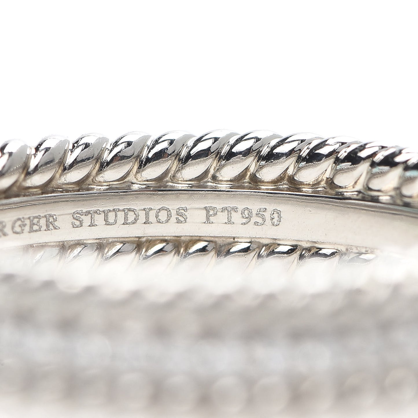 Platinum Diamond Schlumberger Rope Two-Row Ring 56 7.5