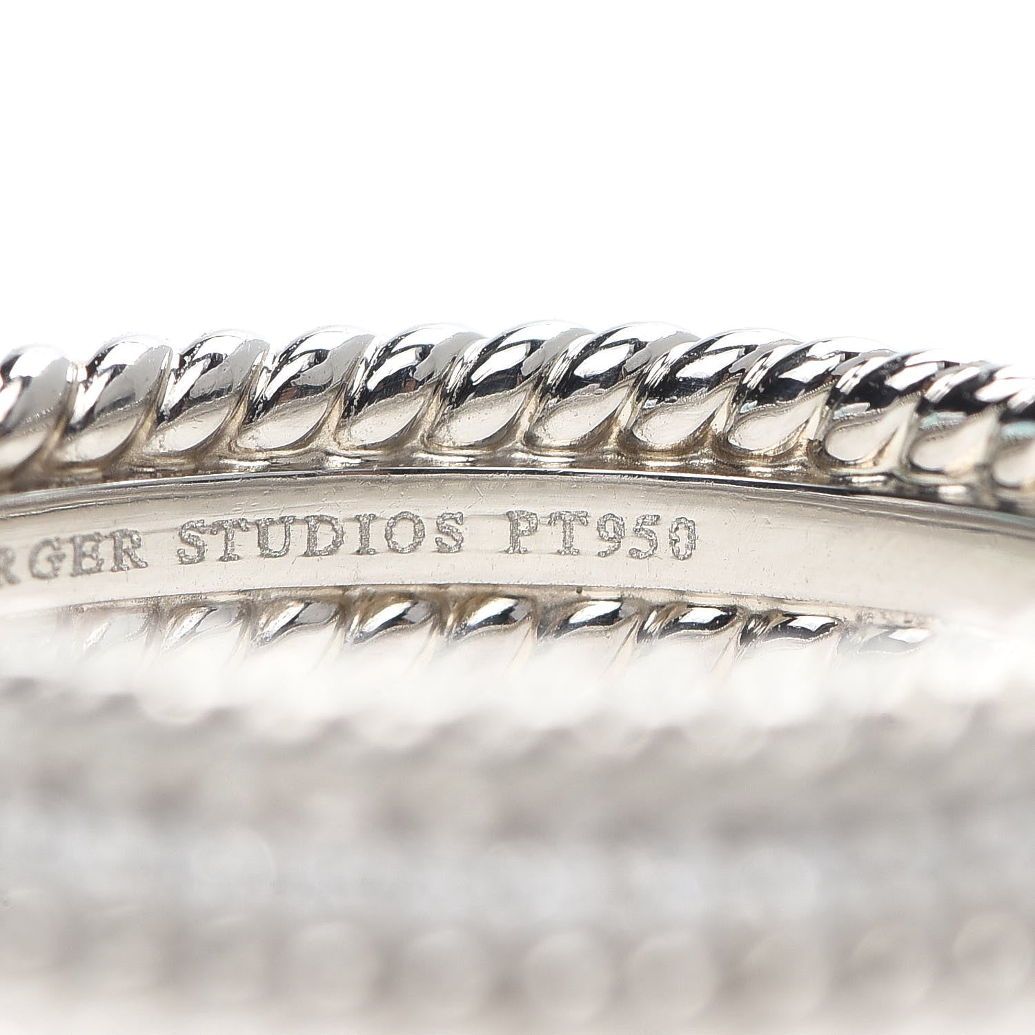 Tiffany Platinum Diamond Schlumberger Rope Two-Row Ring 56 7.5 6 of 6