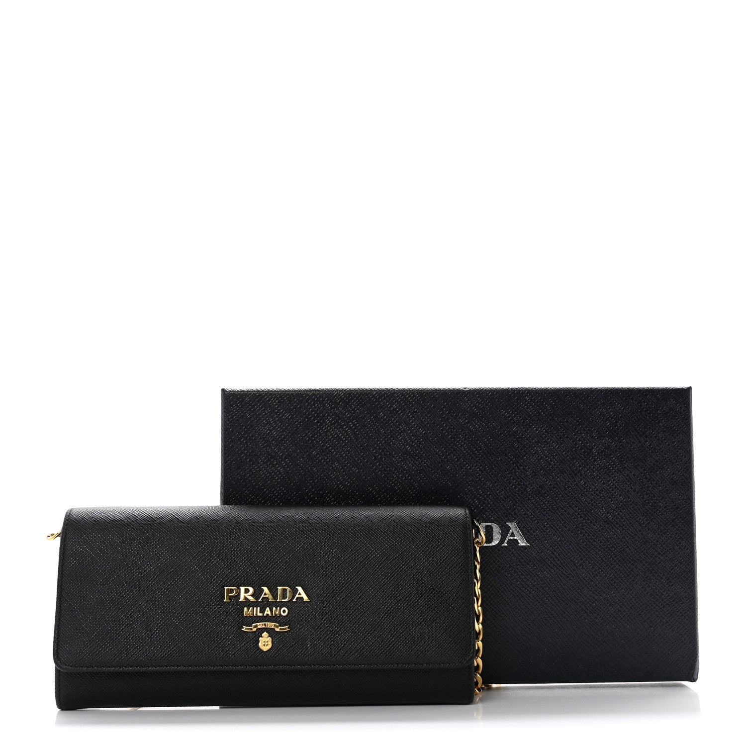 Prada Saffiano Wallet on Chain Black 6 of 6