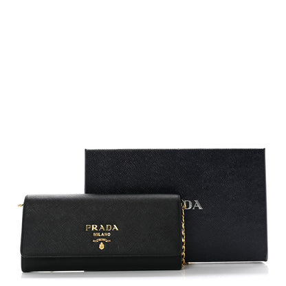 Prada Saffiano Wallet on Chain Black 6 of 6
