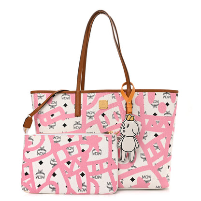 MCM X Eddie Kang Visetos Medium Reversible Shopper Tote White 1 of 19