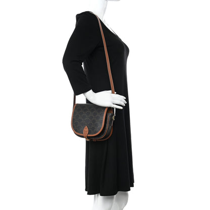 Celine Triomphe Canvas Medium Folco Bag Tan 2 of 9