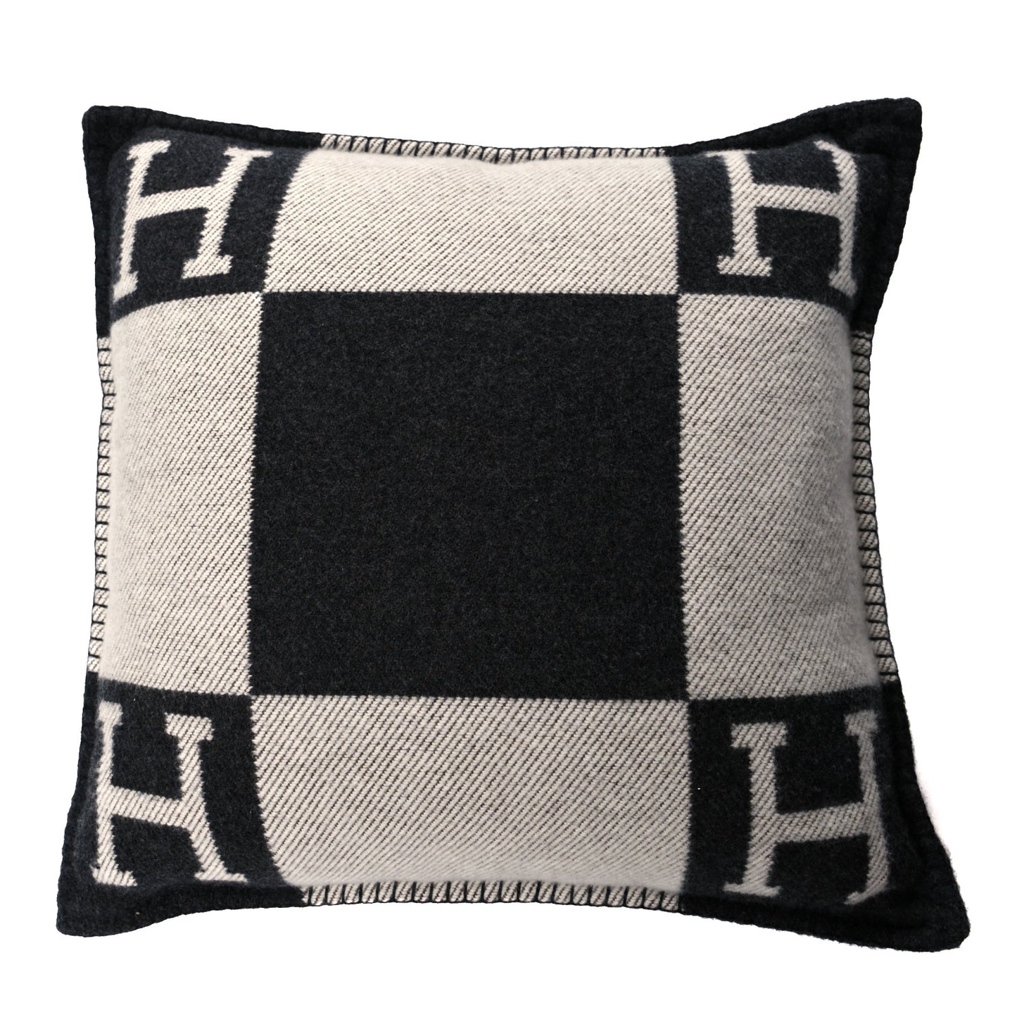 Wool Cashmere Avalon Pillow PM Ecru Gris Fonce