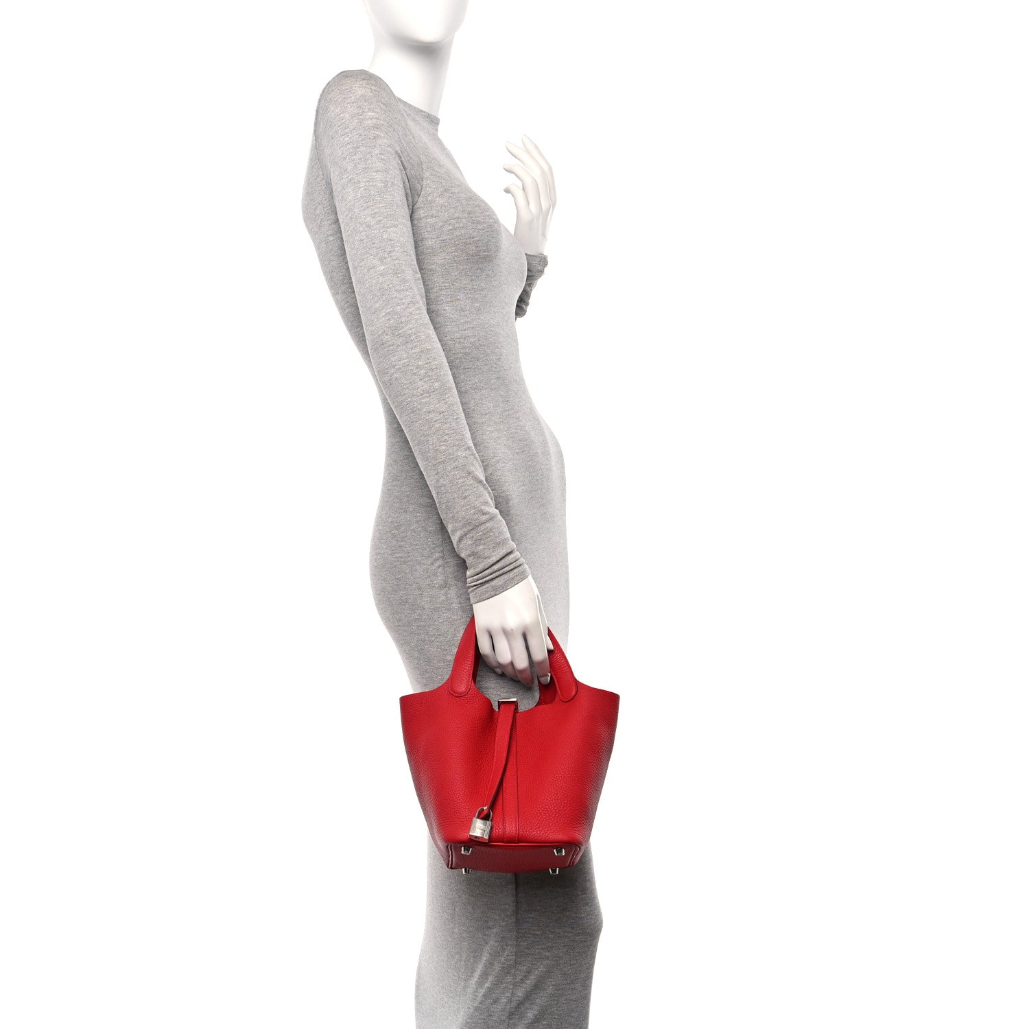 Hermes Taurillon Clemence Picotin Lock 18 PM Vermillon 2 of 11