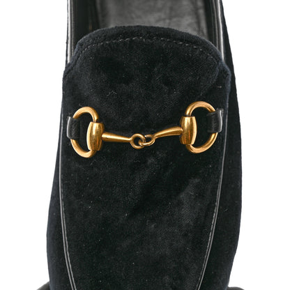 Gucci Velvet Horsebit Womens Jordaan Loafers 35.5 Black 9 of 10