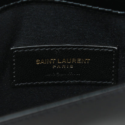 Saint Laurent Smooth Shiny Calfskin Monogram Uptown Pouch Black 7 of 11