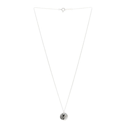 Tiffany Sterling Silver Letter M Disc Pendant Necklace 3 of 4