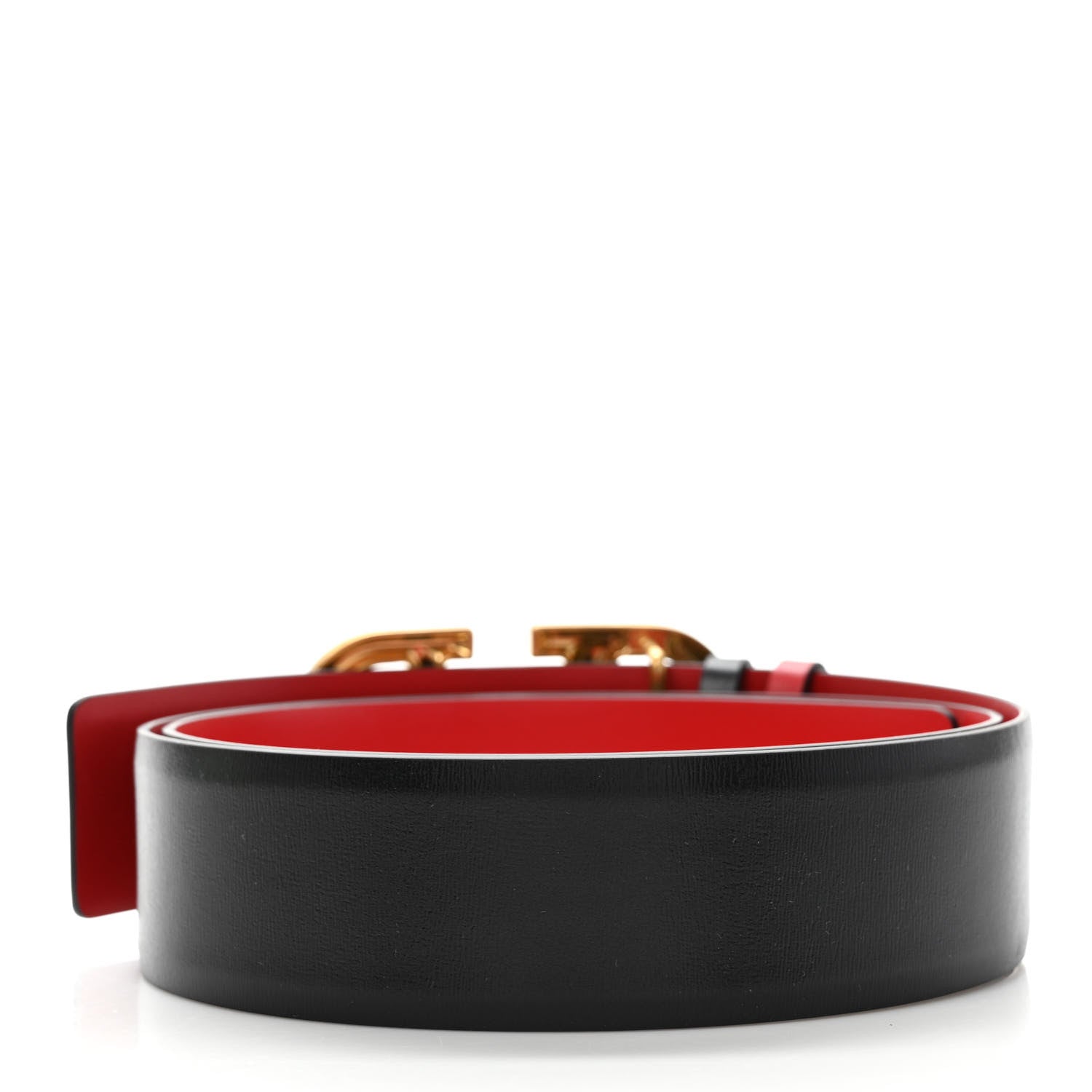Valentino Garavani Glossy Calfskin VLogo Reversible 40mm Belt 85 34 Black Rouge Pur 2 of 5
