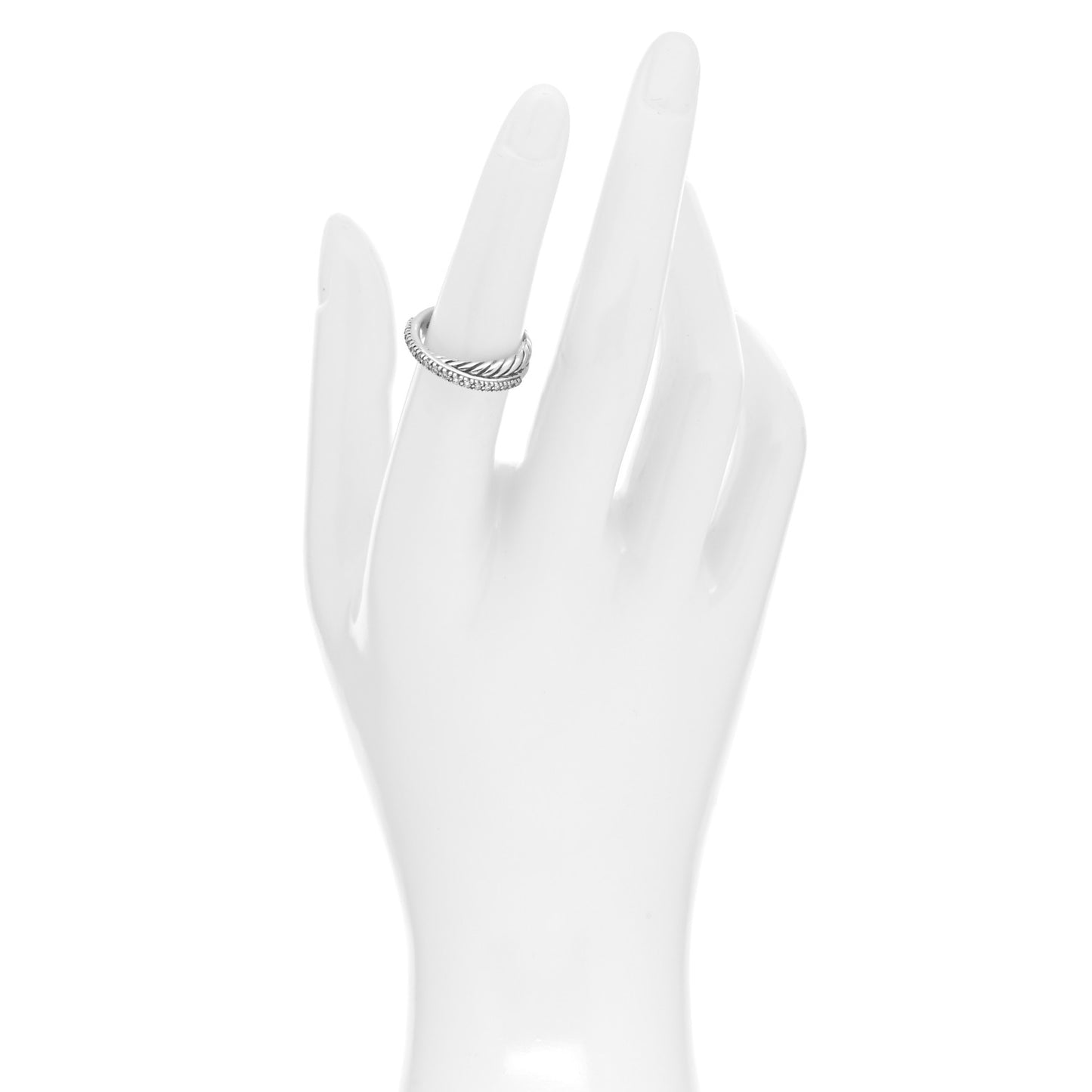 Sterling Silver Diamond 5mm Crossover Ring 52 6