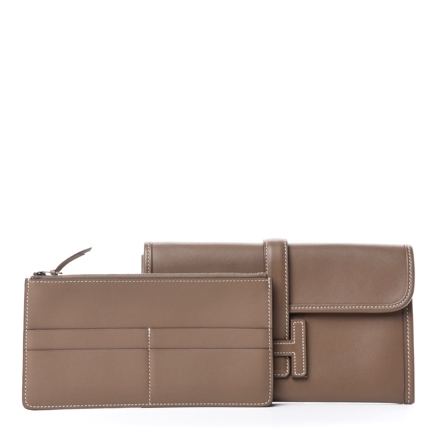Hermes Swift Jige Duo Clutch Etoupe 5 of 8