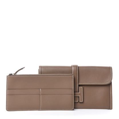 Hermes Swift Jige Duo Clutch Etoupe 5 of 8