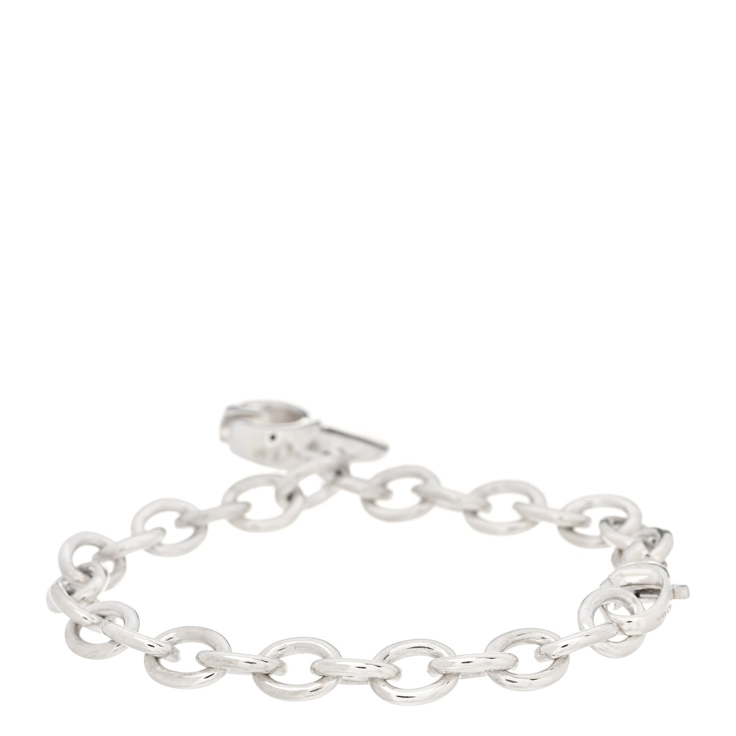 Sterling Silver G Heart Charm Link Bracelet