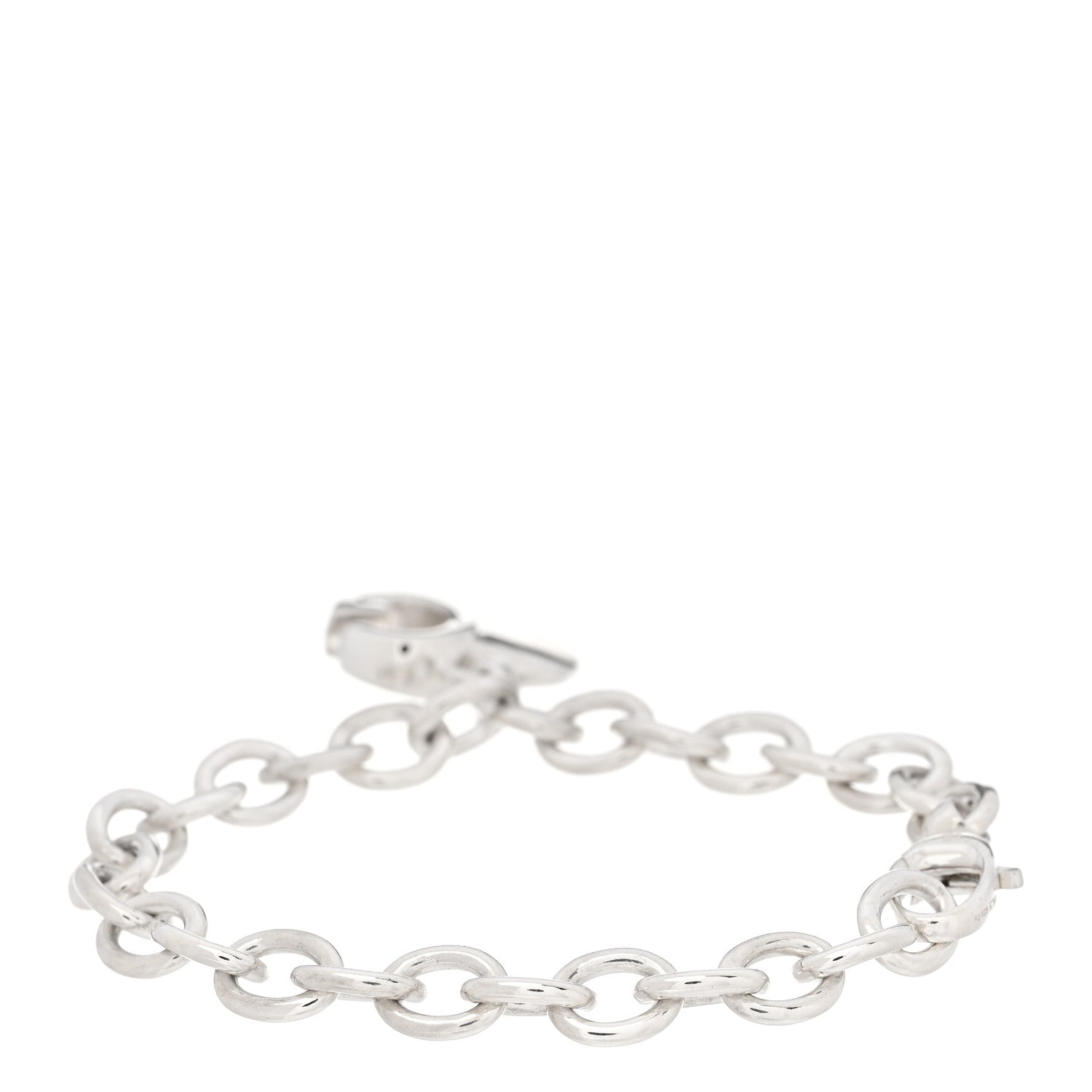 Gucci Sterling Silver G Heart Charm Link Bracelet 2 of 6