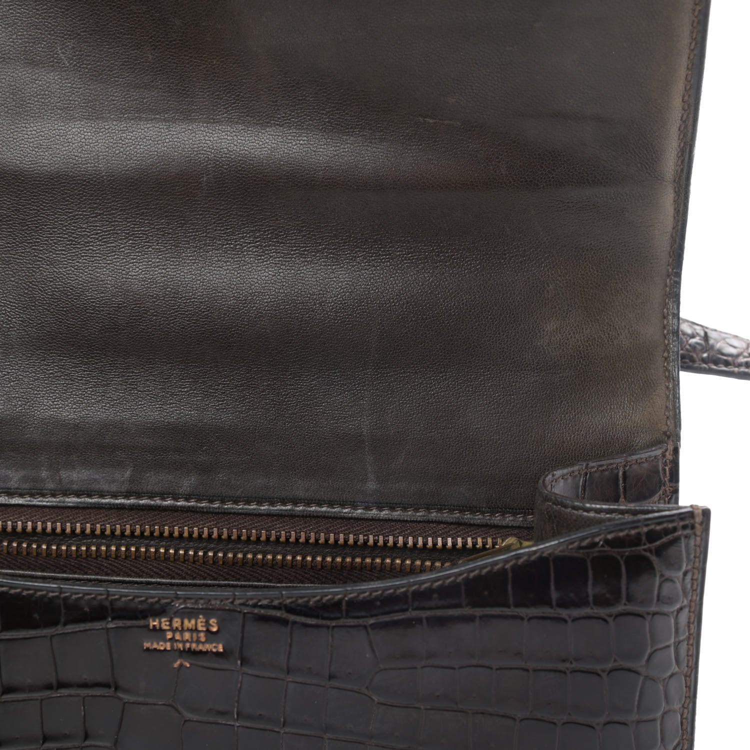 Hermes Shiny Porosus Crocodile Constance 23 Chocolate 11 of 15