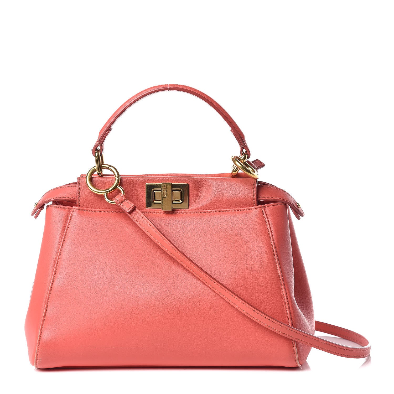 Fendi Nappa Mini Peekaboo Iconic Satchel Rosa Exstasy 1 of 15