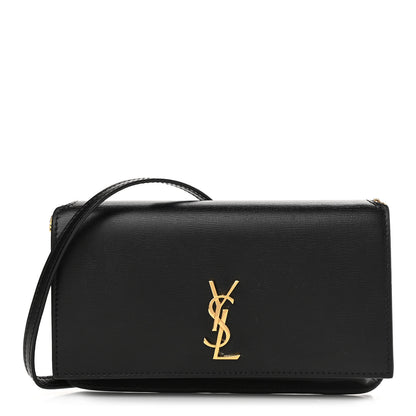 Saint Laurent Smooth Calfskin Monogram Phone Holder Crossbody Black 1 of 10