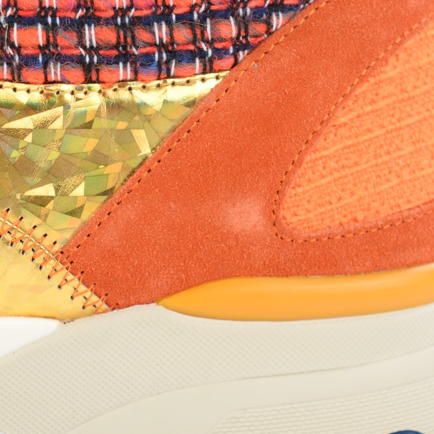 Tweed Suede Calfskin Sneakers Orange