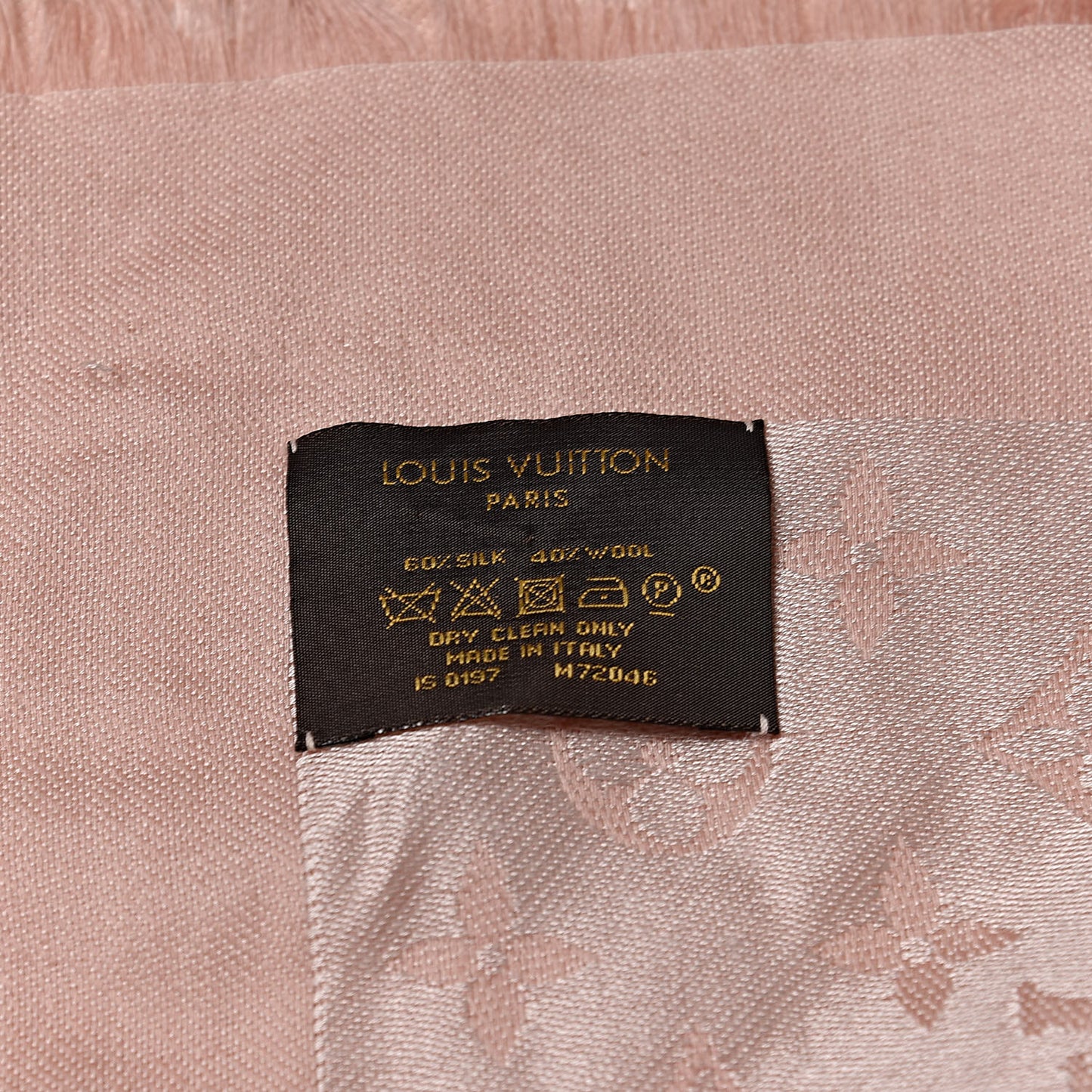 Silk Wool Monogram Denim Shawl Rose