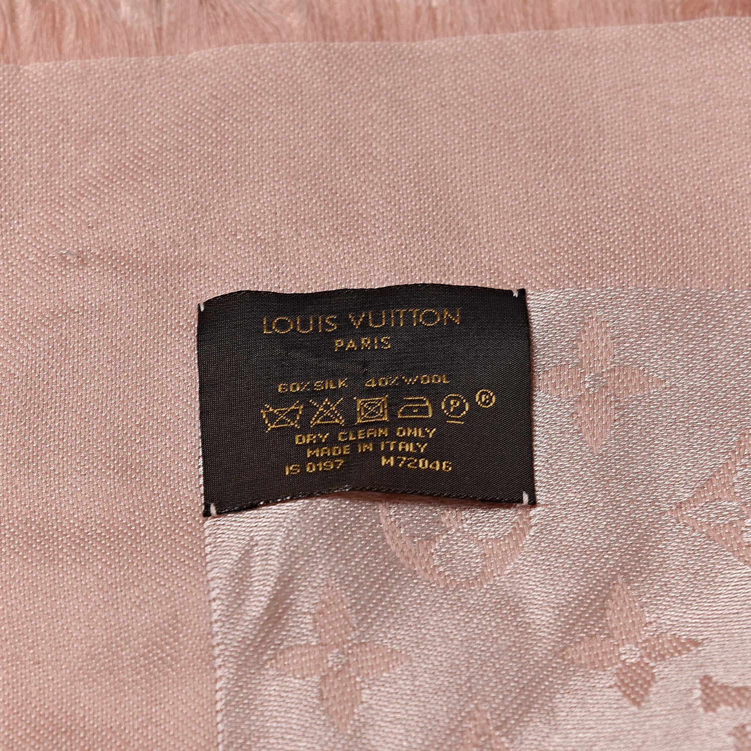 Louis Vuitton Silk Wool Monogram Denim Shawl Rose 4 of 4