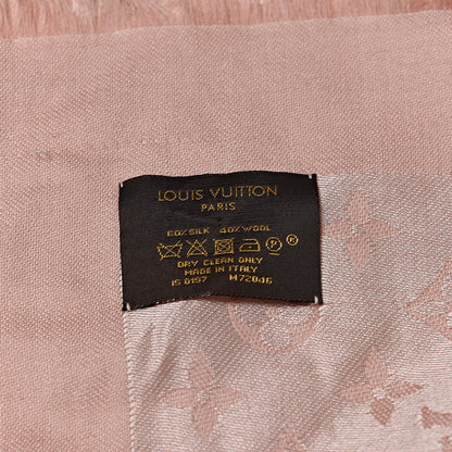 Louis Vuitton Silk Wool Monogram Denim Shawl Rose 4 of 4