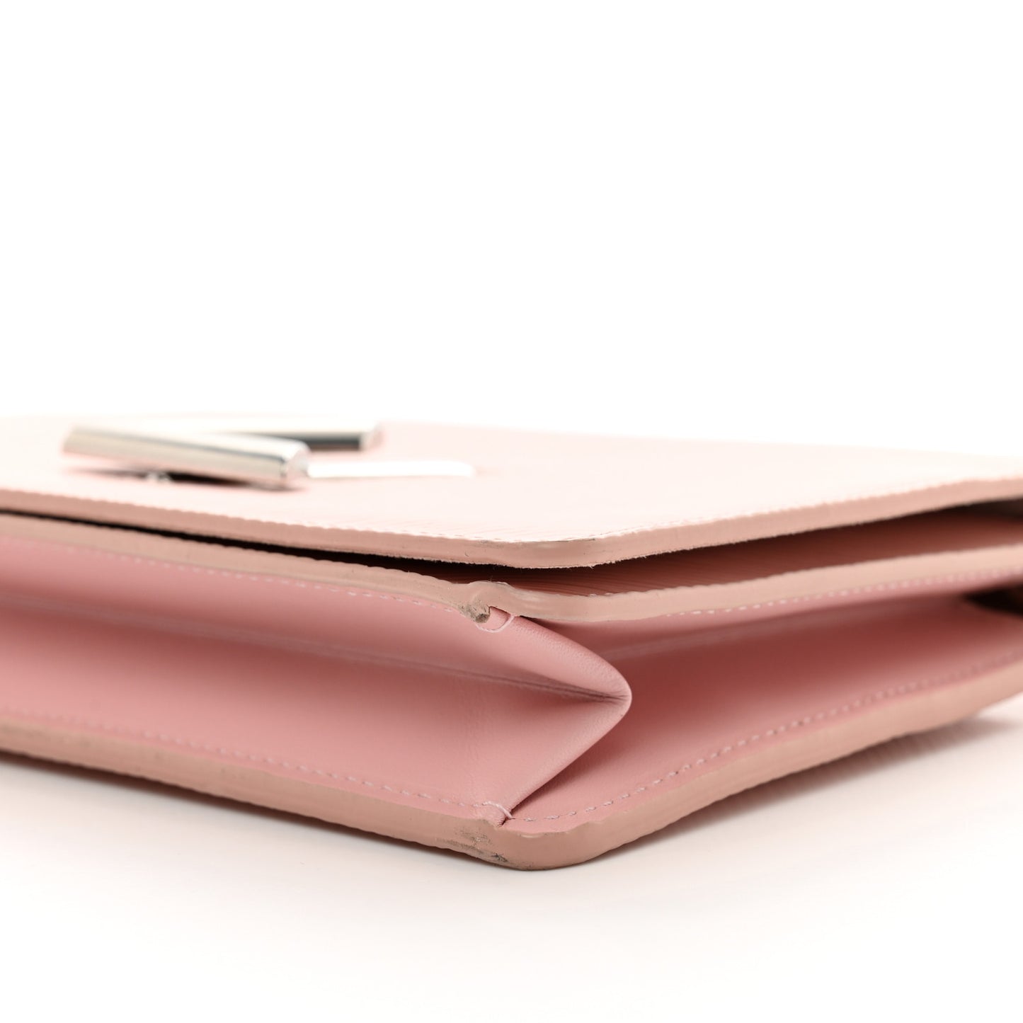Epi Twist Belt Chain Wallet Rose Ballerine